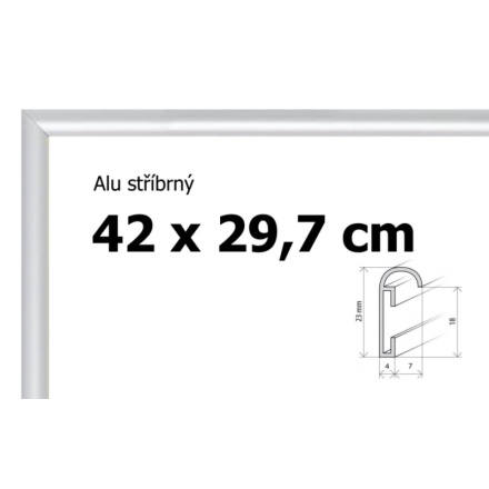 BFHM Hliníkový rám na puzzle 42x29,7cm A3 - stříbrný 5296