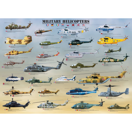 EUROGRAPHICS Puzzle Vojenské helikoptéry 1000 dílků 5534