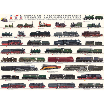 EUROGRAPHICS Puzzle Parní lokomotivy 1000 dílků 5535