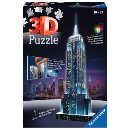 RAVENSBURGER Svítící 3D puzzle Noční edice Empire State Building 216 dílků 6125