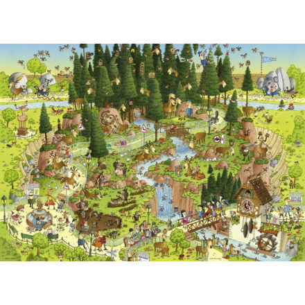 HEYE Puzzle Šílená ZOO: Expozice Černý les 1000 dílků 6680