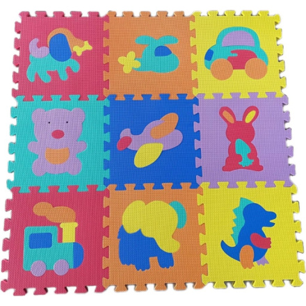 ALLTOYS Pěnové puzzle Zvířata a doprava I (30x30) 807, 9ks