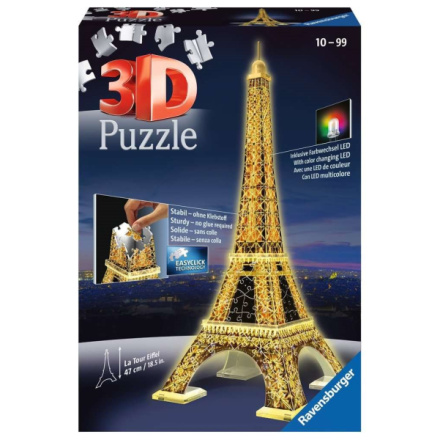 RAVENSBURGER Svítící 3D puzzle Noční edice Eiffelova věž 216 dílků 9399