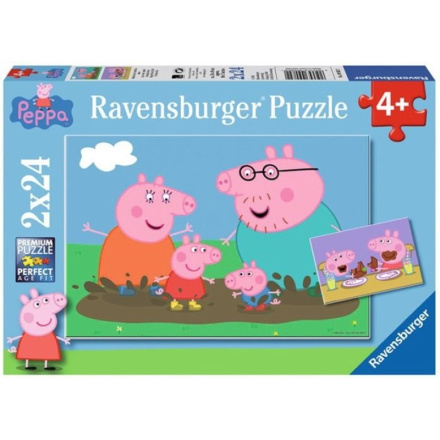 RAVENSBURGER Puzzle Prasátko Pepina: Šťastný rodinný život 2x24 dílků 9547