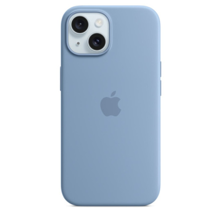 APPLE iPhone 15 Silicone Case with MS - Winter Blue, MT0Y3ZM/A
