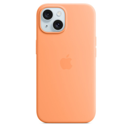 APPLE iPhone 15+ Silicone Case with MS - Orange Sorbet, MT173ZM/A