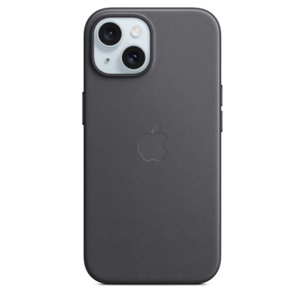 APPLE iPhone 15+ FineWoven Case with MS - Black, MT423ZM/A