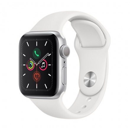 Apple Watch S5, 40mm, Silver/ White Sport Band / SK, MWV62VR/A