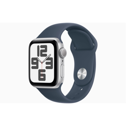 Apple Watch SE/40mm/Silver/Sport Band/Storm Blue/-S/M, MRE13QC/A