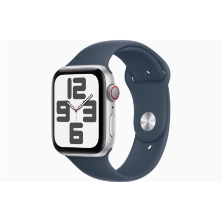 Apple Watch SE Cell/44mm/Silver/Sport Band/Storm Blue/-M/L, MRHJ3QC/A