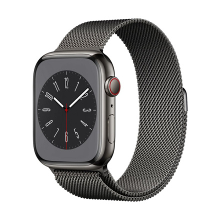 Apple Watch S8 Cell/41mm/Graphite/Elegant Band/Graphite, MNJM3CS/A