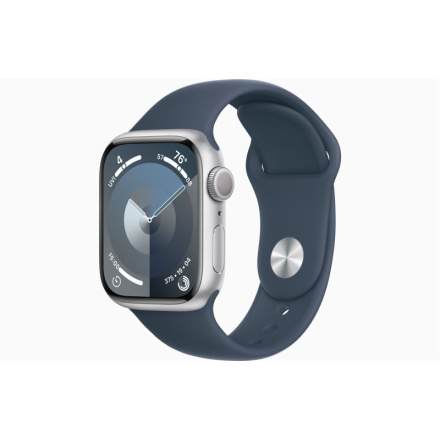 Apple Watch S9/41mm/Silver/Sport Band/Storm Blue/-M/L, MR913QC/A