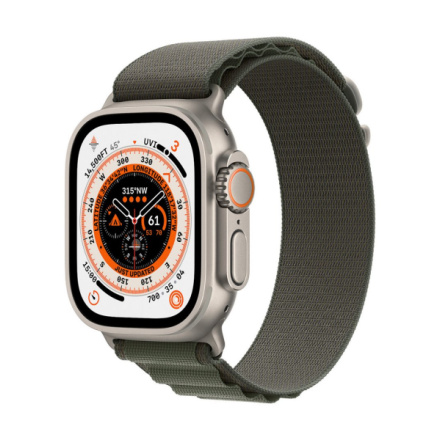 Apple Watch Ultra/49mm/Titan/Sport Band/Green Alpine, MQFP3CS/A