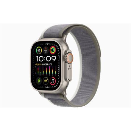 Apple Watch Ultra 2/49mm/Titan/Sport Band/Green-Grey Trail/-M/L, MRF43CS/A