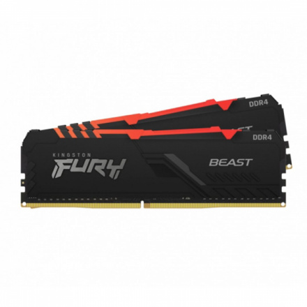 Kingston FURY Beast/DDR4/32GB/3200MHz/CL16/2x16GB/RGB/Black, KF432C16BBAK2/32