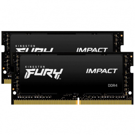 Kingston FURY Impact/SO-DIMM DDR4/32GB/3200MHz/CL20/2x16GB/Black, KF432S20IBK2/32