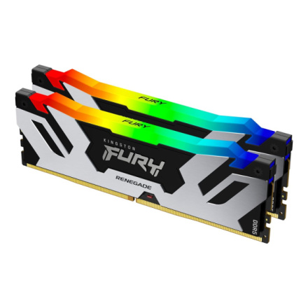 Kingston FURY Renegade/DDR5/32GB/6000MHz/CL32/2x16GB/RGB/Black/Silv, KF560C32RSAK2-32