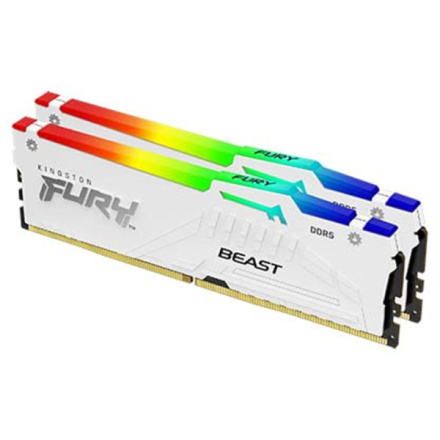 Kingston FURY Beast White/DDR5/64GB/6000MHz/CL40/2x32GB/RGB/White, KF560C40BWAK2-64