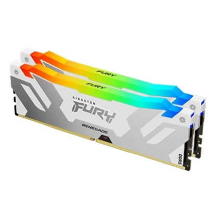 Kingston FURY Renegade/DDR5/32GB/6400MHz/CL32/2x16GB/RGB/White, KF564C32RWAK2-32