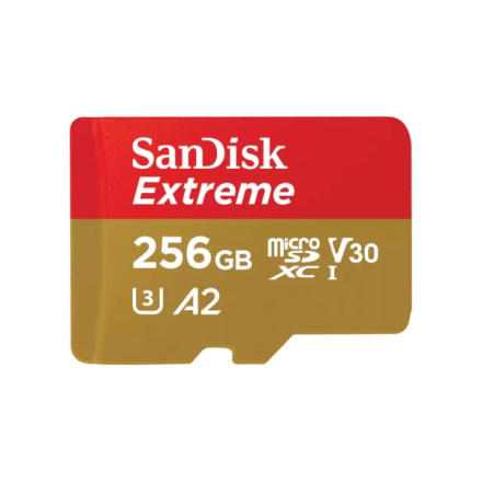 SanDisk Extreme/micro SDXC/256GB/190MBps/UHS-I U3 / Class 10/+ Adaptér, SDSQXAV-256G-GN6MA