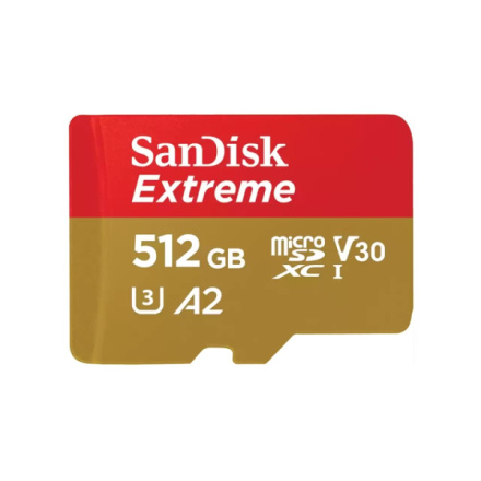 SanDisk Extreme/micro SDXC/512GB/190MBps/UHS-I U3 / Class 10/+ Adaptér, SDSQXAV-512G-GN6MA