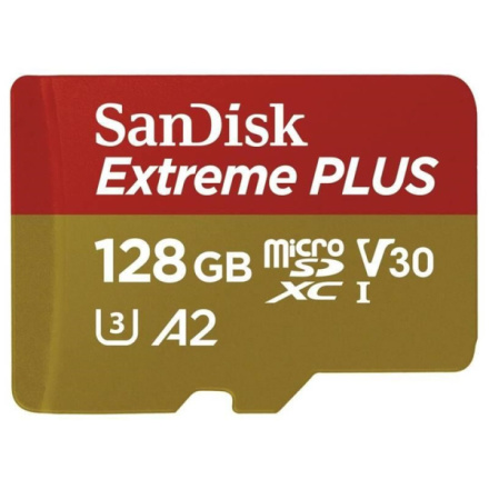 SanDisk Extreme PLUS/micro SDXC/128GB/200MBps/UHS-I U3 / Class 10/+ Adaptér, SDSQXBD-128G-GN6MA