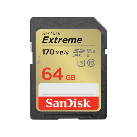SanDisk Extreme/SDXC/64GB/170MBps/UHS-I U3 / Class 10, SDSDXV2-064G-GNCIN