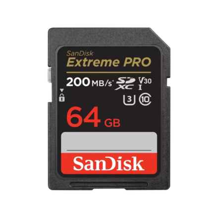 SanDisk Extreme PRO/SDXC/64GB/200MBps/UHS-I U3 / Class 10, SDSDXXU-064G-GN4IN