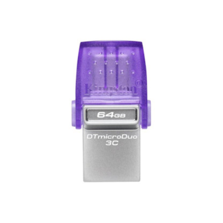 Kingston DataTraveler MicroDuo 3C/64GB/200MBps/USB 3.2/USB-A + USB-C/Fialová, DTDUO3CG3/64GB