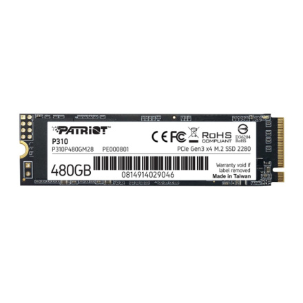 PATRIOT P310/480GB/SSD/M.2 NVMe/3R, P310P480GM28