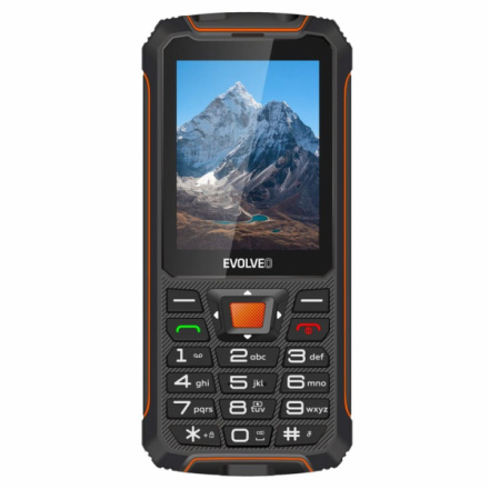 EVOLVEO StrongPhone Z6, vodotěsný odolný Dual SIM telefon, černo-oranžová, SGP-Z6-BO