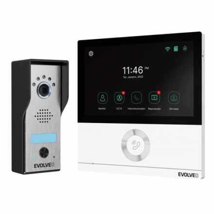 EVOLVEO DoorPhone AHD7, Sada domácího WiFi videotelefonu s ovládáním brány nebo dveří, bílý monitor, DPAHD7-W