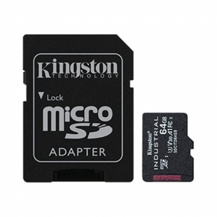 Kingston Industrial/micro SDHC/64GB/100MBps/UHS-I U3 / Class 10/+ Adaptér, SDCIT2/64GB