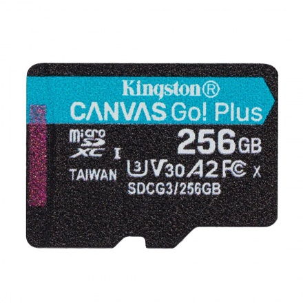 Kingston Canvas Go Plus A2/micro SDXC/256GB/170MBps/UHS-I U3 / Class 10, SDCG3/256GBSP