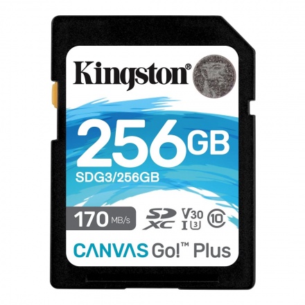 Kingston Canvas Go Plus/SDXC/256GB/170MBps/UHS-I U3 / Class 10, SDG3/256GB