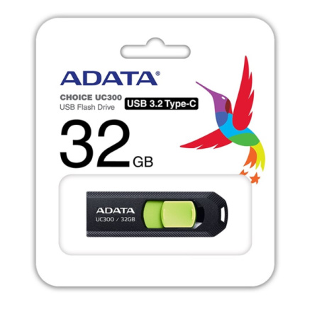 ADATA UC300/32GB/USB 3.2/USB-C/Černá, ACHO-UC300-32G-RBK/GN