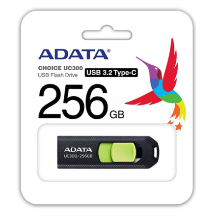 ADATA UC300/256GB/USB 3.2/USB-C/Černá, ACHO-UC300-256G-RBK/GN