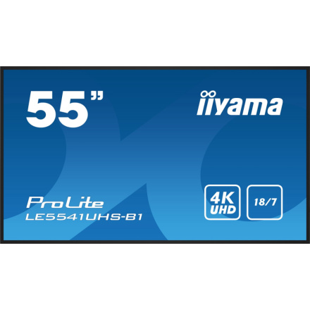 55" iiyama LE5541UHS-B1: IPS,4K UHD,18/7,RJ45,HDMI, LE5541UHS-B1