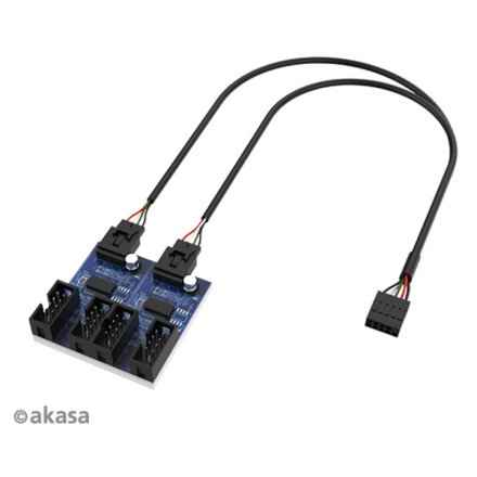 AKASA - USB 2.0 interní HUB 1-4, AK-CBUB64-30BK