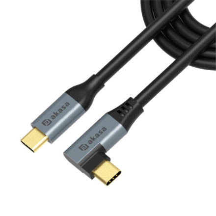 AKASA - Right Angle USB-C 100W PD Charging Cable, AK-CBUB68-10BK
