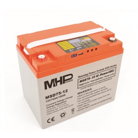 Carspa MHPower MSD75-12 Smart akumulátor VRLA-GEL 12V/75A, MSD75-12