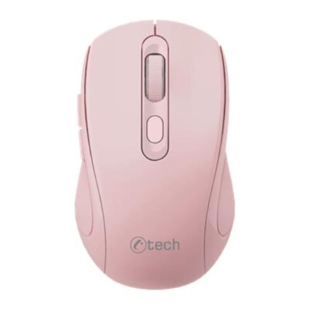 C-TECH WLM-12PK/Ergonomická/Optická/Pro praváky/Bezdrátová USB + Bluetooth/Růžová, WLM-12PK