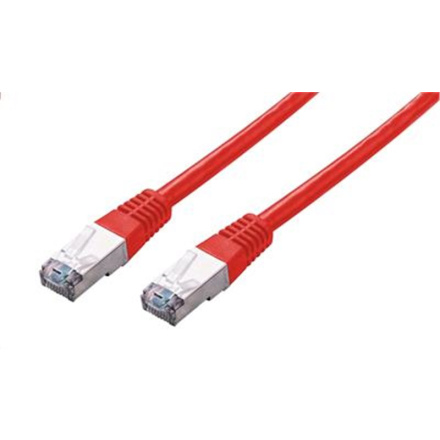Kabel C-TECH patchcord Cat5e, FTP, červený, 0,25m, CB-PP5F-025R
