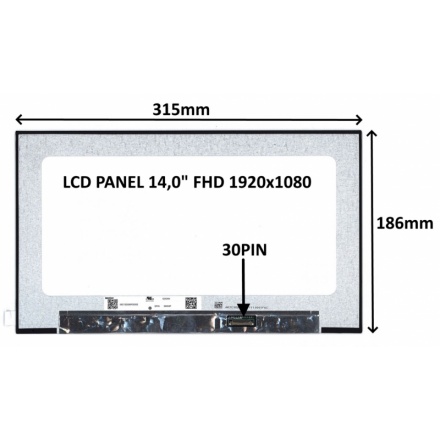 SIL LCD PANEL 14,0" FHD 1920x1080 30PIN MATNÝ IPS / BEZ ÚCHYTŮ, 77042909