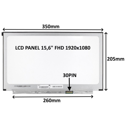 SIL LCD PANEL 15,6" FHD 1920x1080 30PIN MATNÝ IPS / BEZ ÚCHYTŮ, 77030215