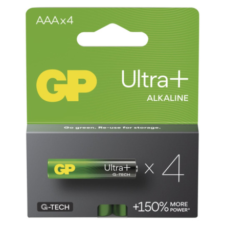 GP BATERIE GP Alkalická baterie ULTRA PLUS AAA (LR03)- 4ks, 1013124000