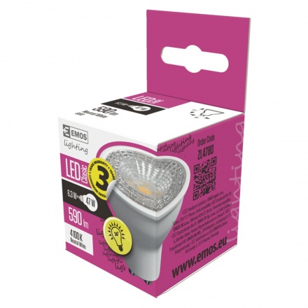 EMOS LED ŽÁROVKA PREM MR16 36° 6,3W(47W) 590lm GU10 NW, 1525700420