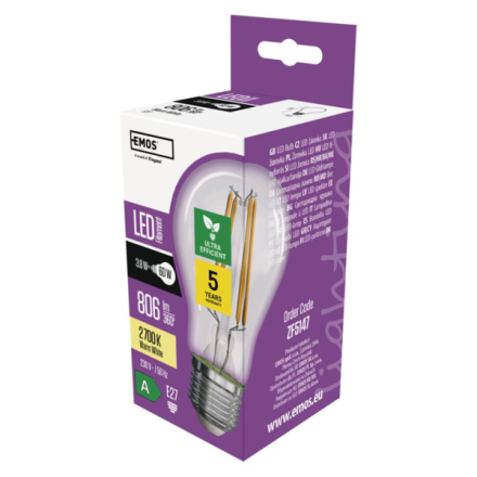 EMOS LED žárovka A60/E27/3,8W/60W/806lm/teplá bílá, 1525283273