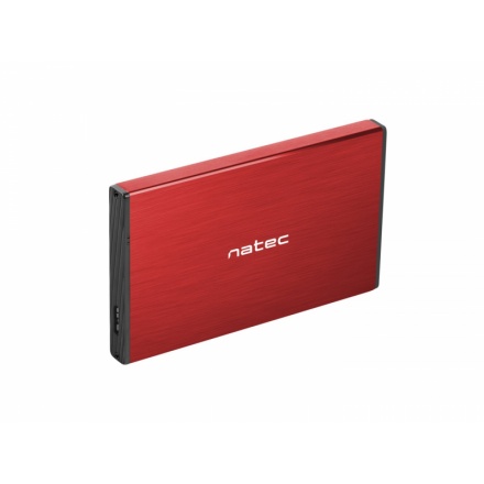 Externí box pro HDD 2,5" USB 3.0 Natec Rhino Go, červený, hliníkové tělo, NKZ-1279