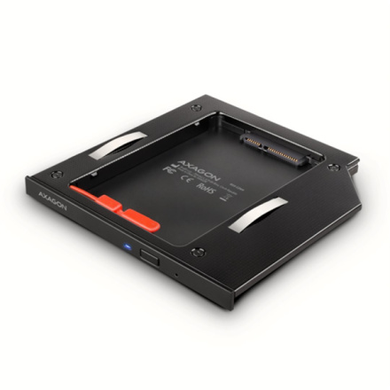 AXAGON RSS-CD09 rámeček pro 2.5" SSD/HDD do DVD slotu, 9.5 mm, LED, hliník, RSS-CD09